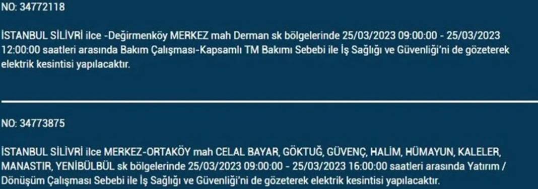 İstanbullular dikkat! Yarın bu ilçelerde elektrikler kesilecek 6
